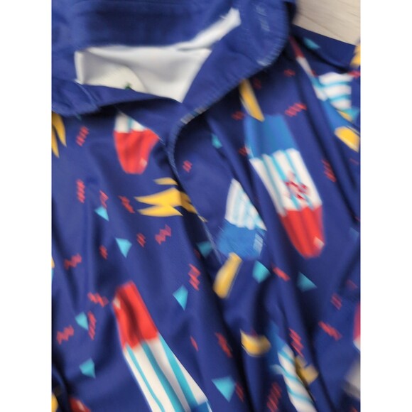 Tipsy Elves Polo Mens Large Grand Finale Patriotic Shirt Popsicle AOP Print - Picture 8 of 8